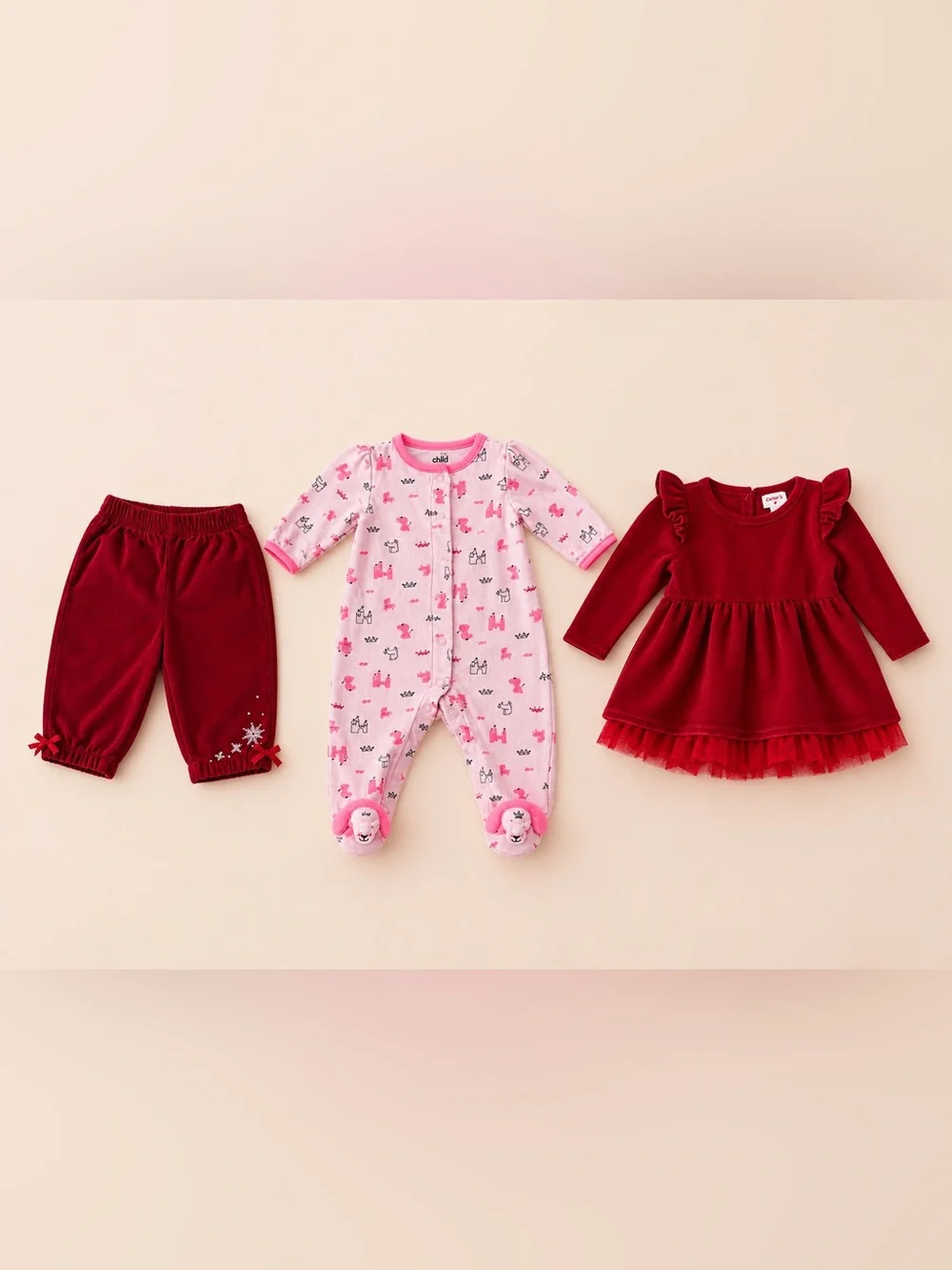 Adorable Baby Girl 3-Piece Outfit Bundle – 3–6 Months